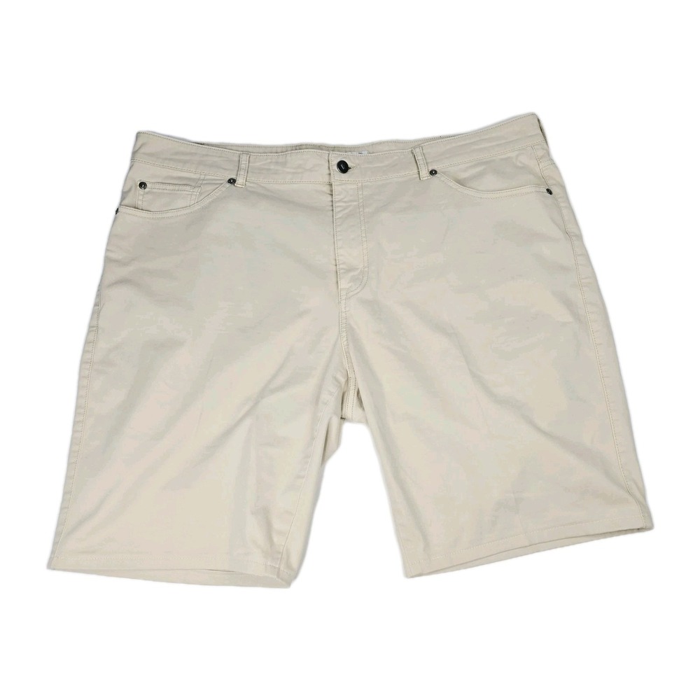Peter Millar Shorts Mens 42 Khaki Beige Flat‎ Front Golf Cotton Spandex Casual